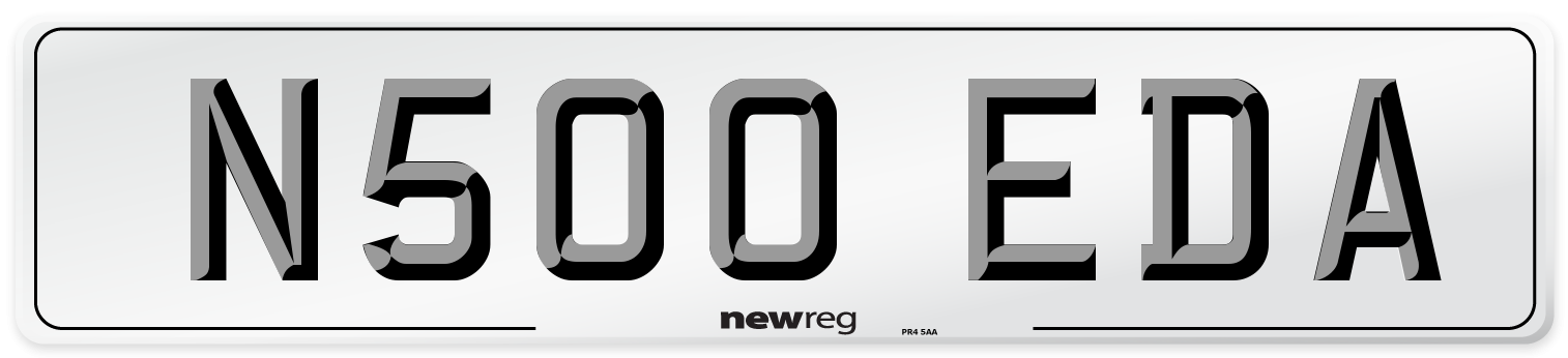 N500 EDA Number Plate from New Reg